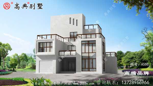 新农村三层半自建房现代风格别墅
