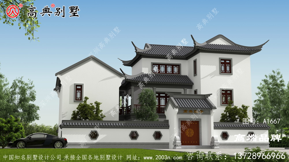 建筑别墅效果图散发一种写意俊秀之美。