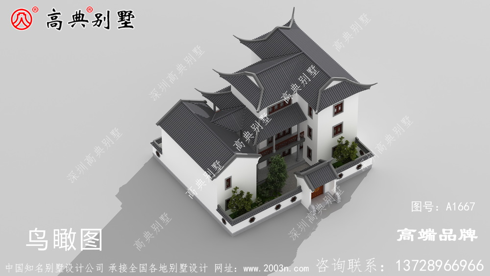 建筑别墅效果图散发一种写意俊秀之美。