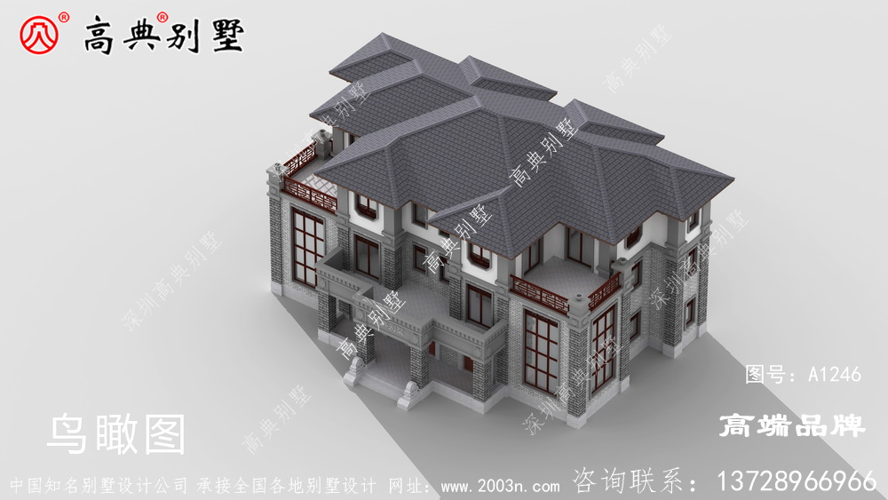 双拼复式别墅外观图片格调典雅质朴。