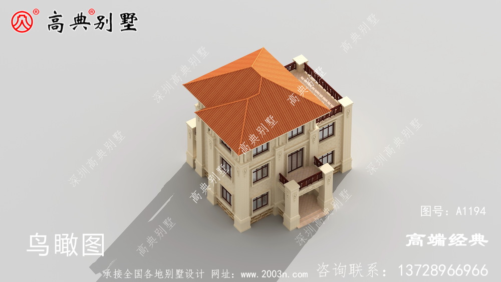 豪华欧式三层自建别墅图，带车库佛山市