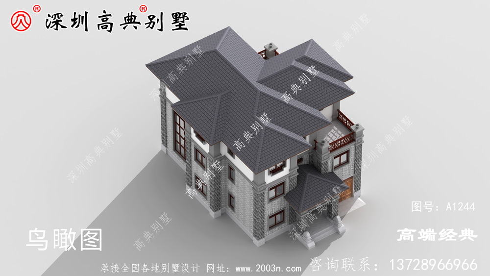 三层自建别墅设计图，优雅大气，“名利”双收