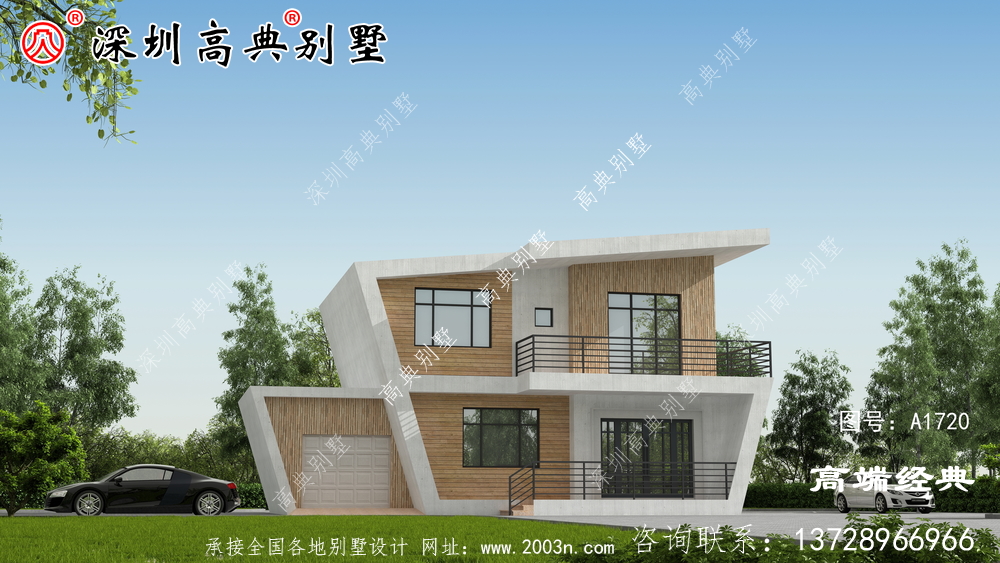 在满是欧式洋楼的农村里，建一栋这样的现代风格住宅一定很亮眼！