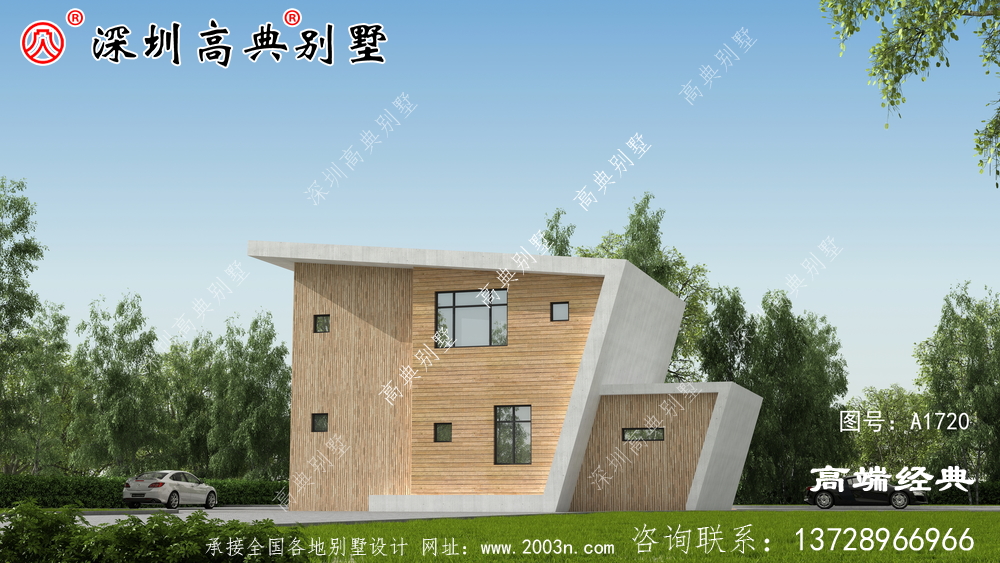 在满是欧式洋楼的农村里，建一栋这样的现代风格住宅一定很亮眼！