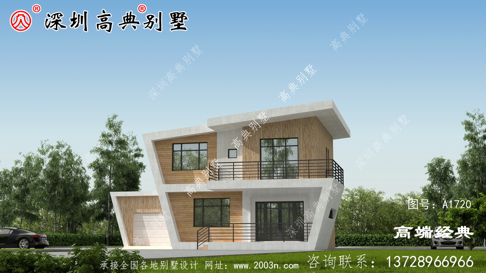 在满是欧式洋楼的农村里，建一栋这样的现代风格住宅一定很亮眼！