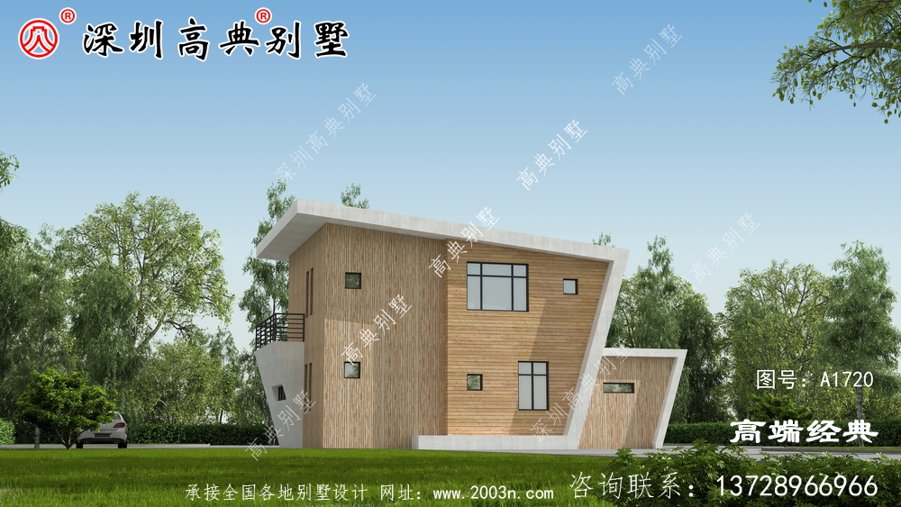 在满是欧式洋楼的农村里，建一栋这样的现代风格住宅一定很亮眼！