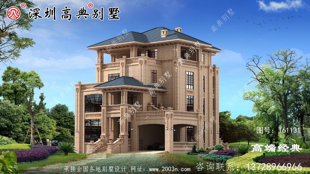 欧式住宅设计图，外观优雅别致，浪漫的造型在家乡别具一格。