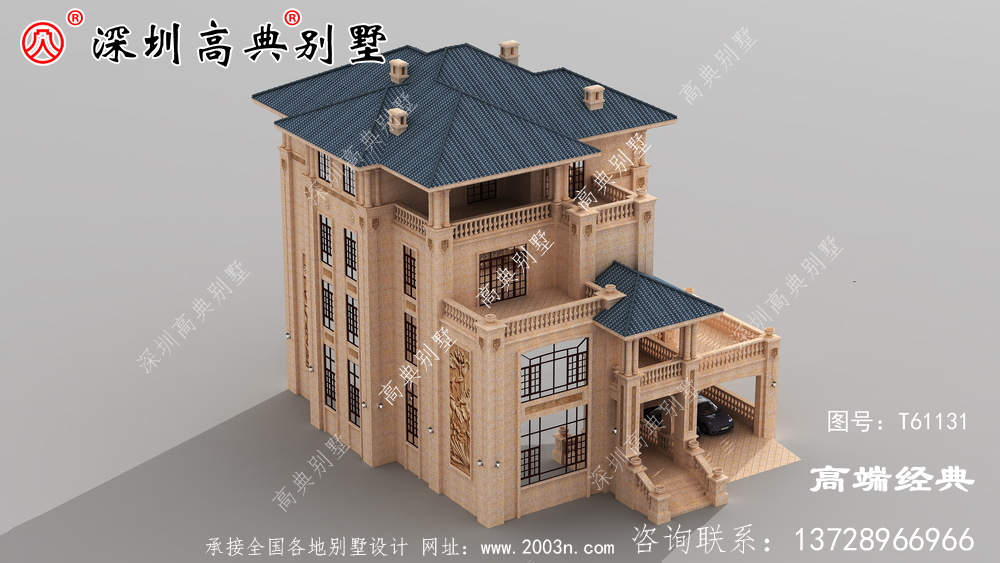 欧式住宅设计图，外观优雅别致，浪漫的造型在家乡别具一格。