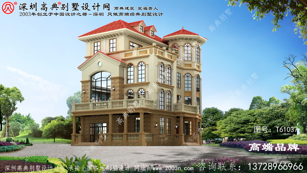 农村别墅设计图，造型别致，能建上这样一栋别墅，也是非常有面子了