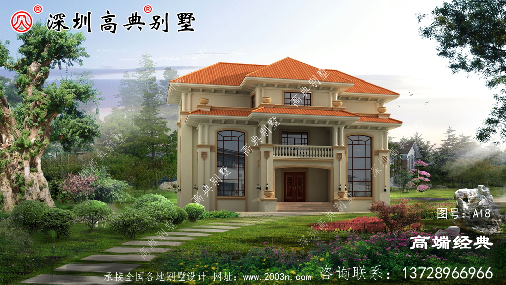 农村自建房图片三层,造型简单,布局紧凑,施工难度也不高