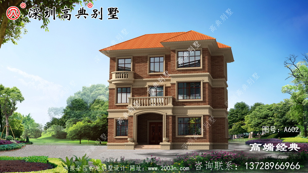 农村建房三层图片简单美观,适合全家居住。