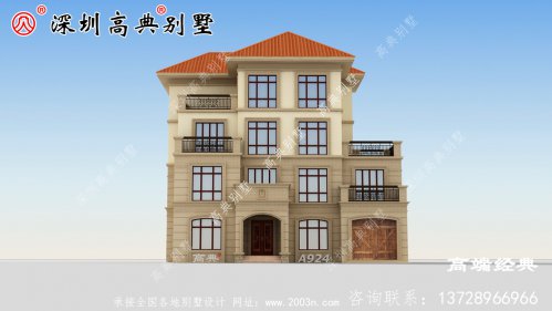 农村三层半自建房外观