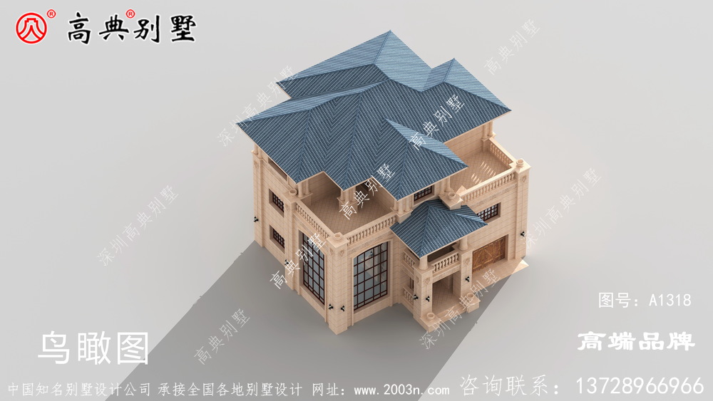 三层别墅带落地窗和车库,建回家让你过上幸福生活