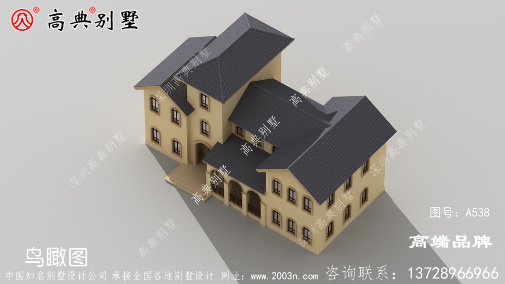 简欧两层户型图,各层各有套房卧室十分方便