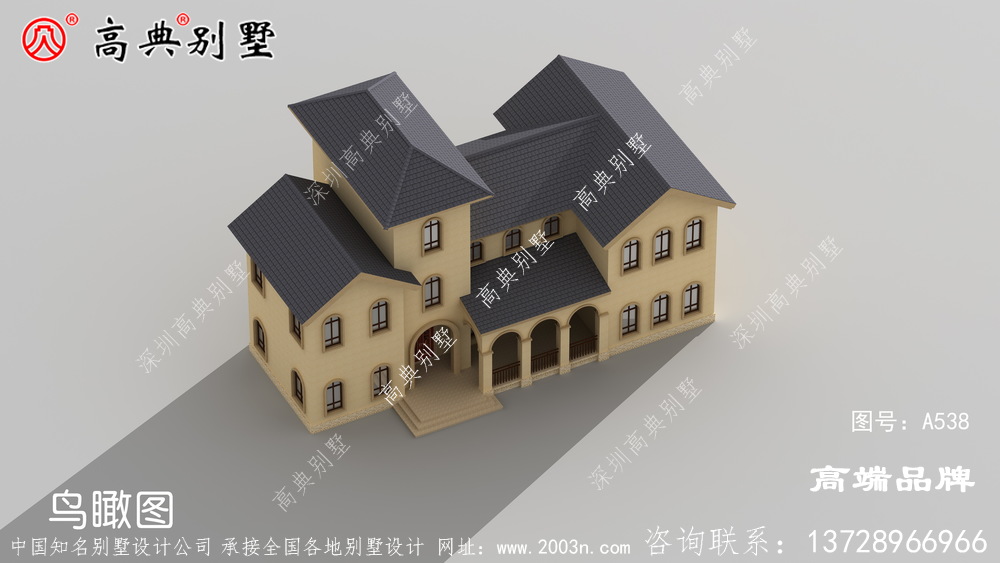 简欧两层户型图,各层各有套房卧室十分方便