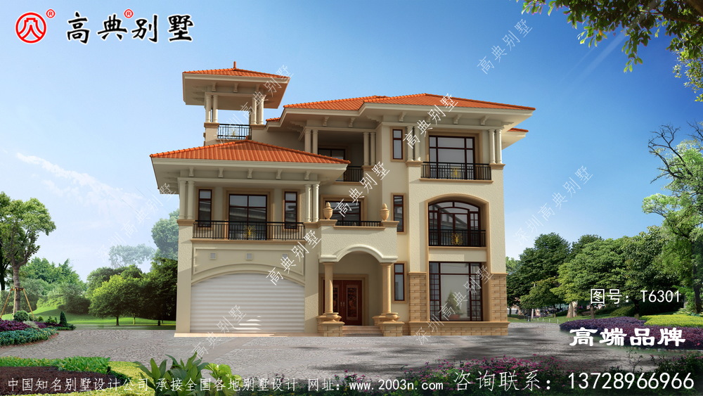 农村自建三层住宅首选户型,别墅外观精致配色新颖 农村自建三层住宅首选户型,别墅外观精致配色新颖