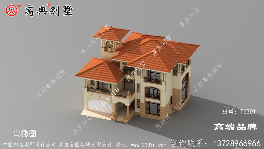 农村自建三层住宅首选户型,别墅外观精致配色新颖